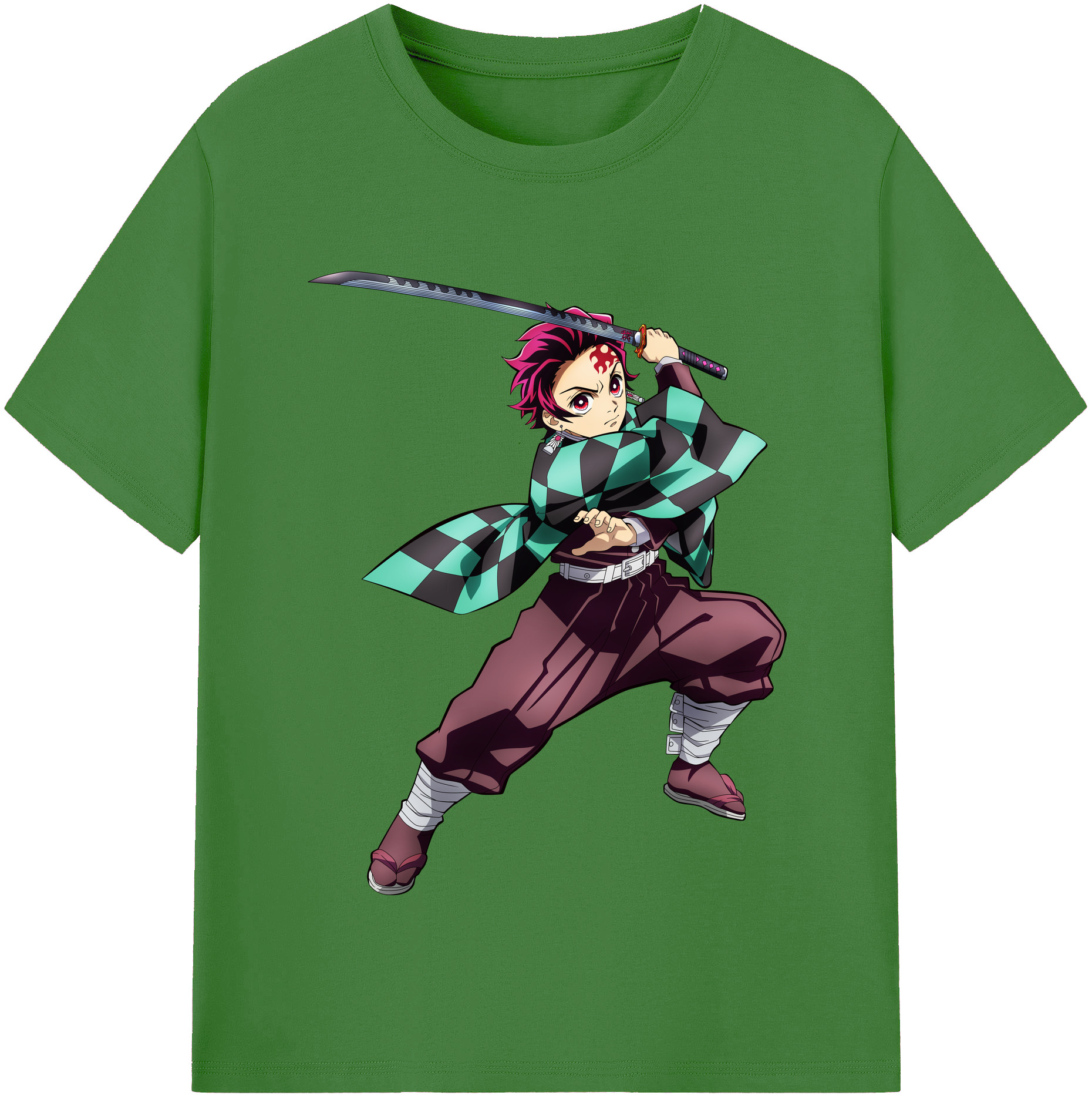 （画像用） 鬼滅の刃 竈門 炭治郎／かまど たんじろう Kamado Tanjirou レディースカジュアルプリントTシャツ（綿100％）